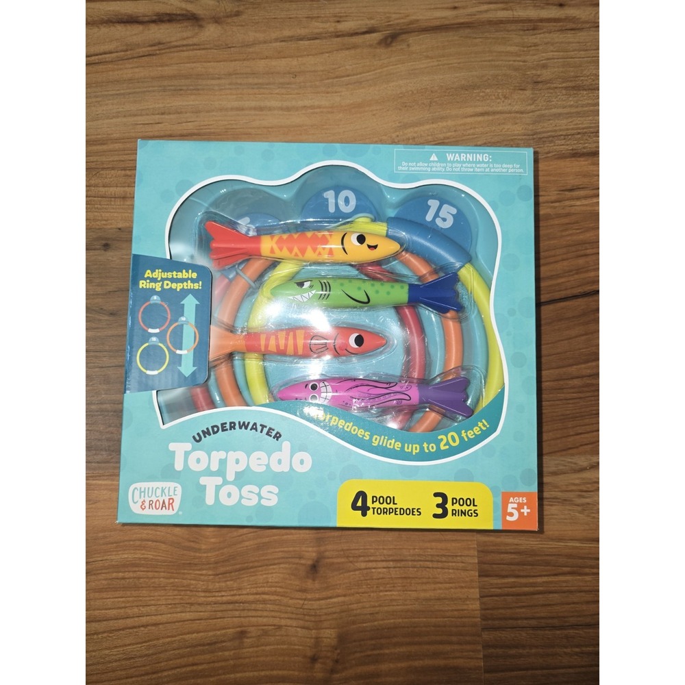 Chuckle & Roar Underwater Torpedo Toss Pool Game 7pc Set 62811 Multicolor